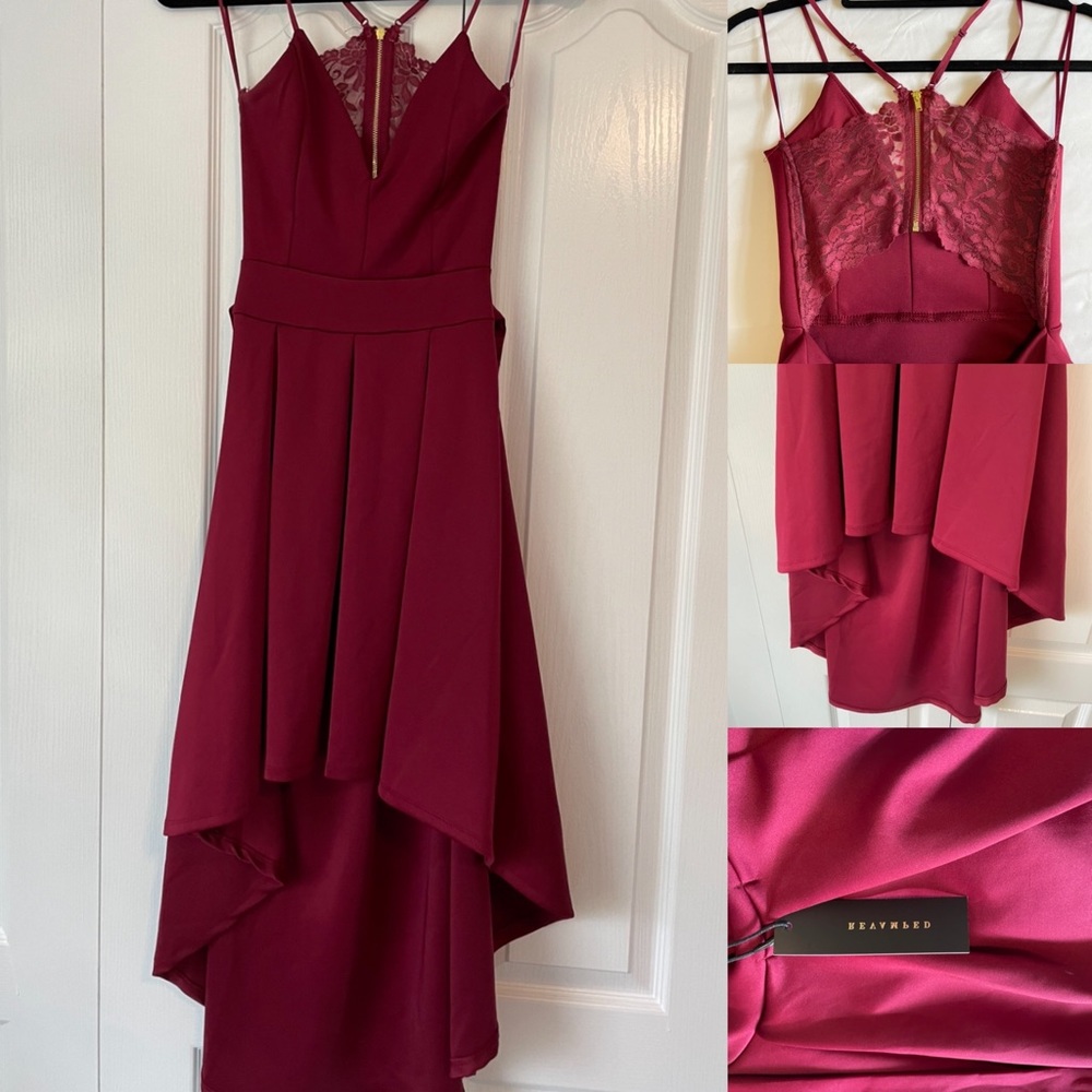 Burgundy / Maroon High Low Dress